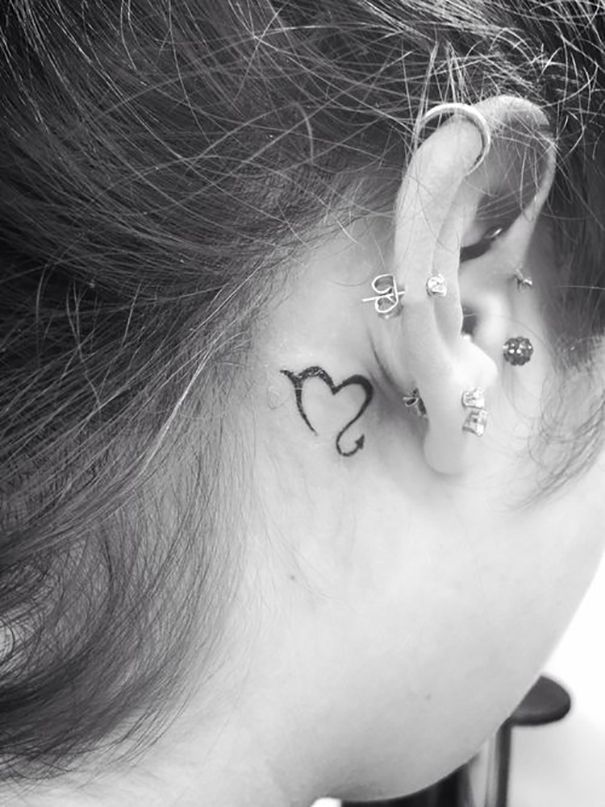Best tattoo Design Hehind Ear 11